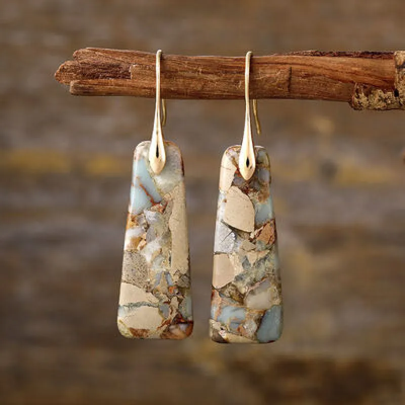 Copper Natural Stone Earrings sold by The Barefoot Brunette Boutique
