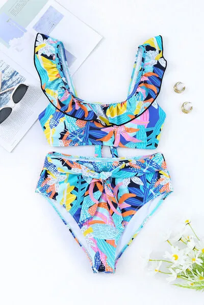 Ruffled Wide Strap Swim Top and Bottom Set sold by The Barefoot Brunette Boutique product image thumbnail 5