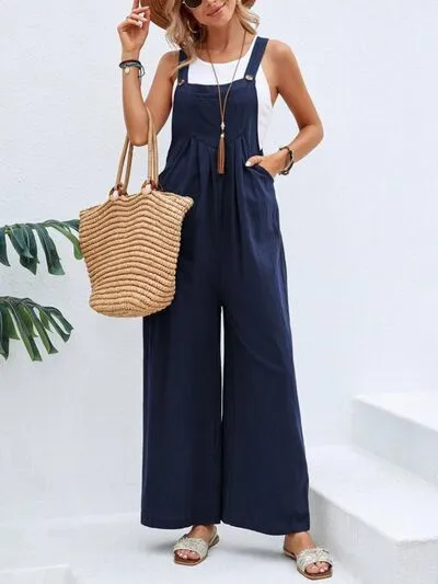 Full Size Square Neck Wide Strap Overalls sold by The Barefoot Brunette Boutique product image thumbnail 4