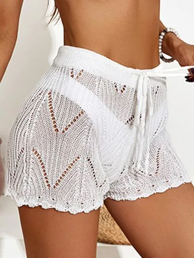 Drawstring Cutout Swim Shorts sold by The Barefoot Brunette Boutique product image thumbnail 3