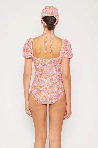 Marina West Swim Floral Puff Sleeve One-Piece sold by The Barefoot Brunette Boutique product image thumbnail 2