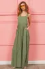 BiBi Ruched Wide Leg Overalls with Pockets sold by The Barefoot Brunette Boutique
