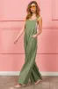 BiBi Ruched Wide Leg Overalls with Pockets sold by The Barefoot Brunette Boutique