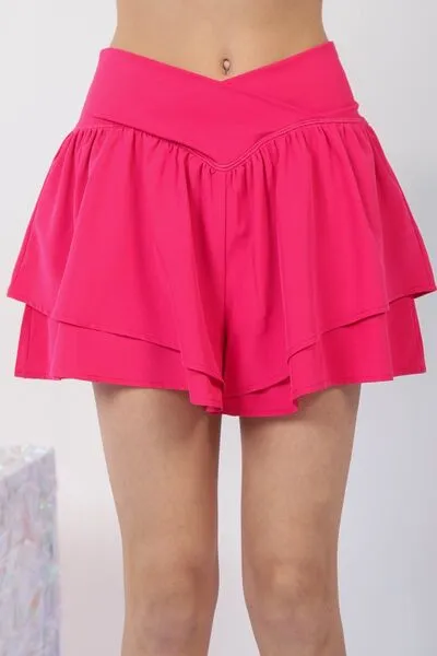 VERY J V-Shaped High Waist Layered Active Shorts sold by The Barefoot Brunette Boutique