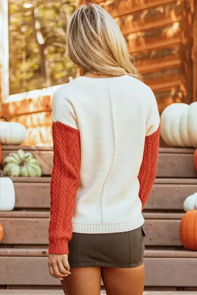 Color Block Round Neck Long Sleeve Sweater sold by The Barefoot Brunette Boutique product image thumbnail 4
