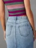 Raw Hem Front Slit Denim Midi Skirt sold by The Barefoot Brunette Boutique