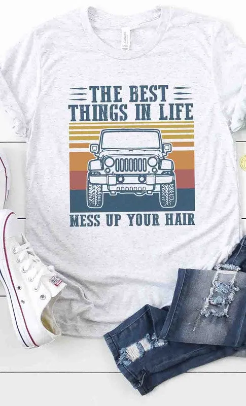 Jeep life messy hair graphic tee sold by The Barefoot Brunette Boutique