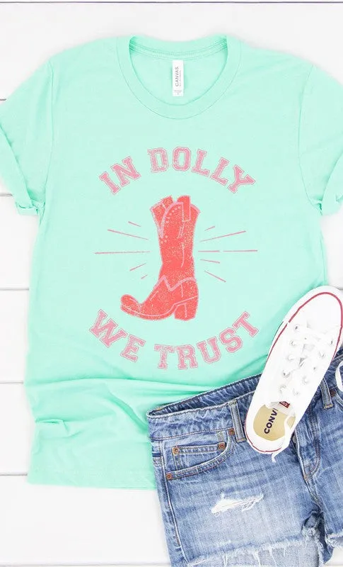Retro In Dolly We Trust Boot Graphic Tee PLUS sold by The Barefoot Brunette Boutique product image thumbnail 3