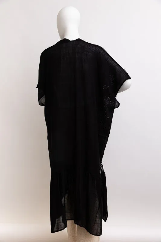 Boho Tribal Embroidered Longline Kimono sold by The Barefoot Brunette Boutique product image thumbnail 2
