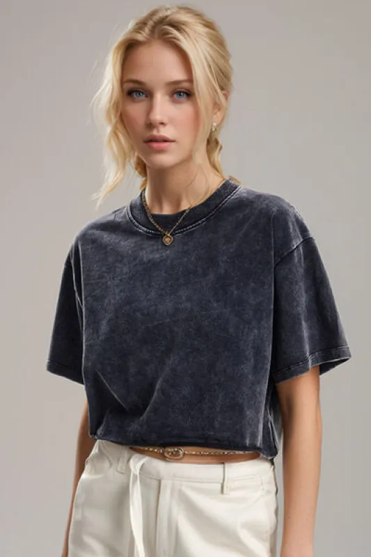 Basic Bae Round Neck Dropped Shoulder Short Sleeve T-Shirt sold by The Barefoot Brunette Boutique