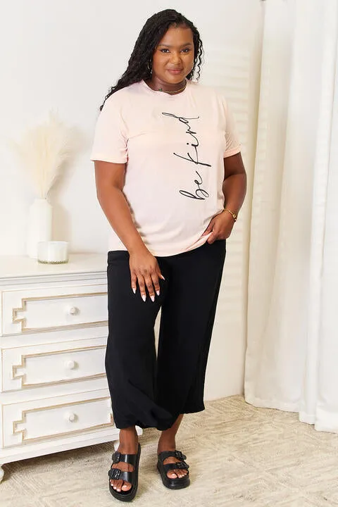 Simply Love BE KIND Graphic Round Neck T-Shirt sold by The Barefoot Brunette Boutique product image thumbnail 3