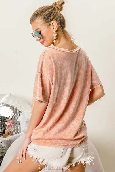 BiBi Washed American Flag Graphic Distressed T-Shirt sold by The Barefoot Brunette Boutique product image thumbnail 2