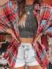 Plaid Collared Neck Long Sleeve Shirt sold by The Barefoot Brunette Boutique