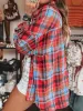 Plaid Collared Neck Long Sleeve Shirt sold by The Barefoot Brunette Boutique