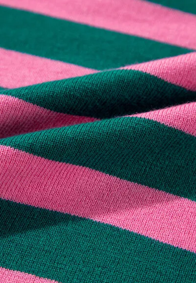 Contrast Striped Quarter Zip Long Sleeve Sweater sold by The Barefoot Brunette Boutique product image thumbnail 5