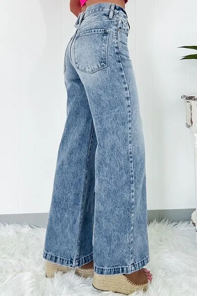 High Waist Wide Leg Jeans sold by The Barefoot Brunette Boutique product image thumbnail 3
