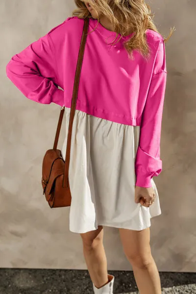 Round Neck Long Sleeve Mini Dress sold by The Barefoot Brunette Boutique product image thumbnail 4