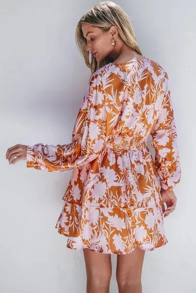 Smocked Printed Long Sleeve Mini Dress sold by The Barefoot Brunette Boutique product image thumbnail 5