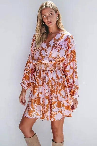Smocked Printed Long Sleeve Mini Dress sold by The Barefoot Brunette Boutique product image thumbnail 4