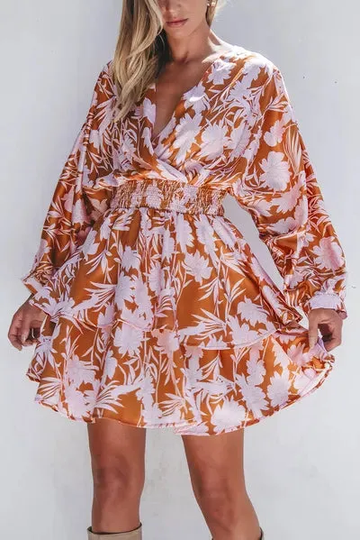 Smocked Printed Long Sleeve Mini Dress sold by The Barefoot Brunette Boutique