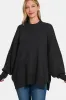 Zenana Side Slit Oversize Sweater sold by The Barefoot Brunette Boutique
