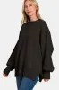 Zenana Side Slit Oversize Sweater sold by The Barefoot Brunette Boutique