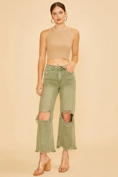 Annie Wear Distressed Raw Hem Jeans sold by The Barefoot Brunette Boutique product image thumbnail 2