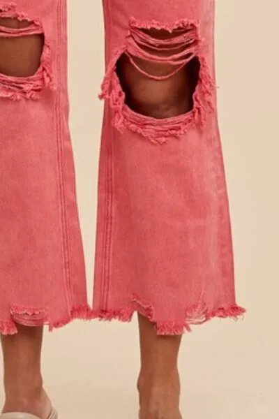 Annie Wear Distressed Raw Hem Jeans sold by The Barefoot Brunette Boutique product image thumbnail 3