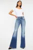 Kancan High Rise Wide Waistband Flare Jeans sold by The Barefoot Brunette Boutique