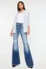 Kancan High Rise Wide Waistband Flare Jeans sold by The Barefoot Brunette Boutique
