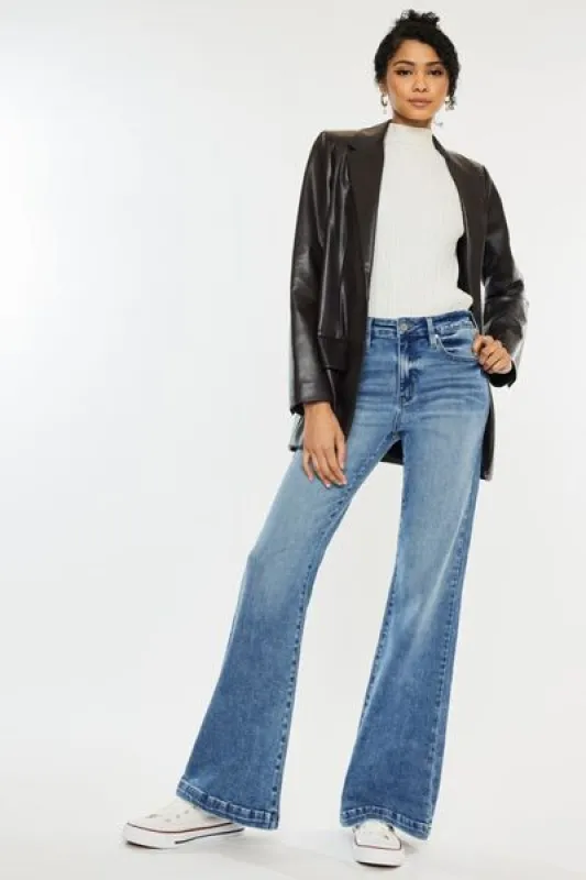 Kancan High Rise Wide Leg Jeans sold by The Barefoot Brunette Boutique
