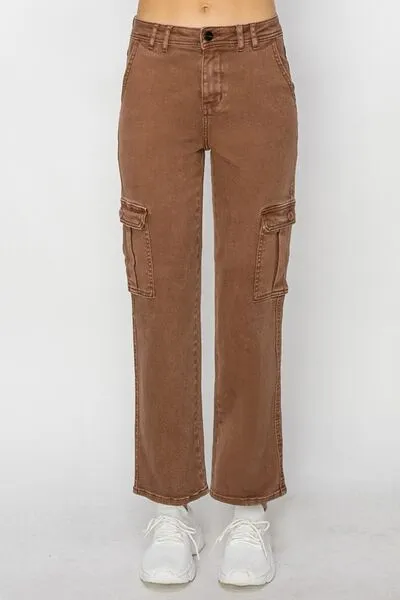 Risen Full Size High Rise Cargo Jeans sold by The Barefoot Brunette Boutique product image thumbnail 5