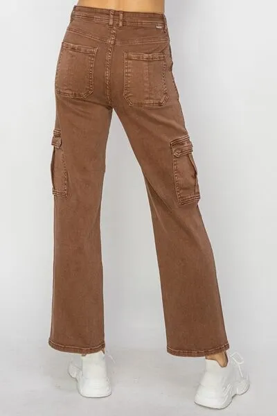 Risen Full Size High Rise Cargo Jeans sold by The Barefoot Brunette Boutique product image thumbnail 2