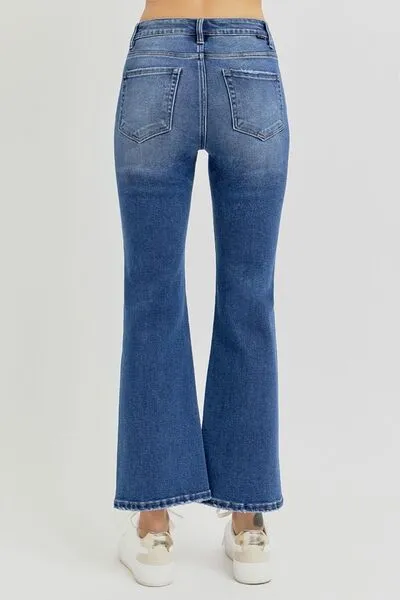 RISEN Full Size Distressed High Rise Crop Flare Jeans sold by The Barefoot Brunette Boutique product image thumbnail 2