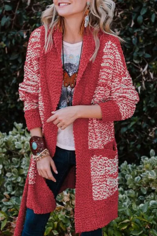 Contrast Trim Open Front Longline Cardigan sold by The Barefoot Brunette Boutique