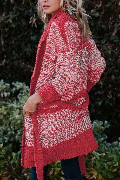 Contrast Trim Open Front Longline Cardigan sold by The Barefoot Brunette Boutique product image thumbnail 2