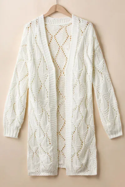 Openwork Open Front Long Sleeve Cardigan sold by The Barefoot Brunette Boutique product image thumbnail 4