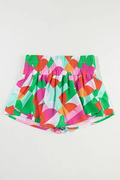 Smocked Contrast Print High Waist Skort sold by The Barefoot Brunette Boutique product image thumbnail 2