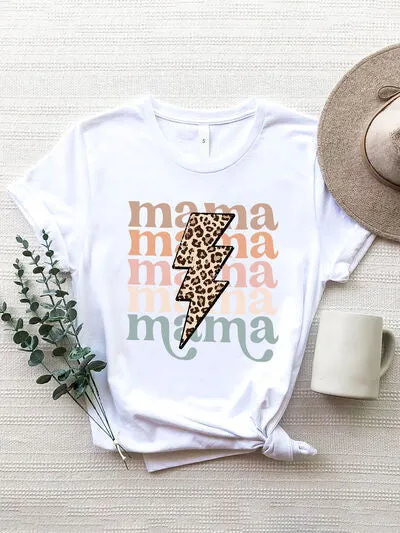 MAMA Round Neck Short Sleeve T-Shirt sold by The Barefoot Brunette Boutique product image thumbnail 4