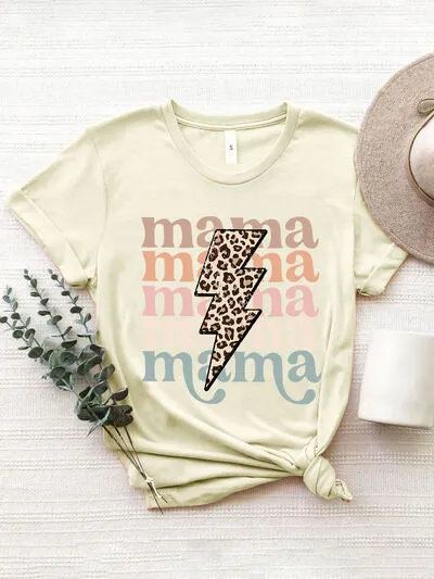 MAMA Round Neck Short Sleeve T-Shirt sold by The Barefoot Brunette Boutique