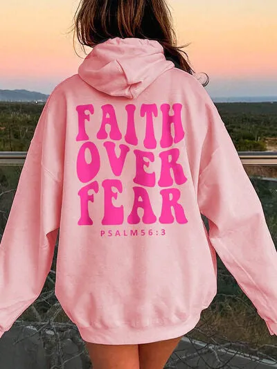FAITH OVER FEAR Dropped Shoulder Hoodie sold by The Barefoot Brunette Boutique
