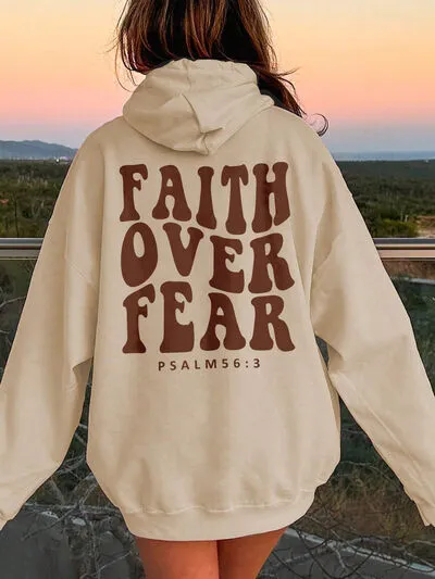 FAITH OVER FEAR Dropped Shoulder Hoodie sold by The Barefoot Brunette Boutique product image thumbnail 4