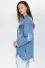 American Bazi Distressed Frayed Hem Denim Jacket sold by The Barefoot Brunette Boutique
