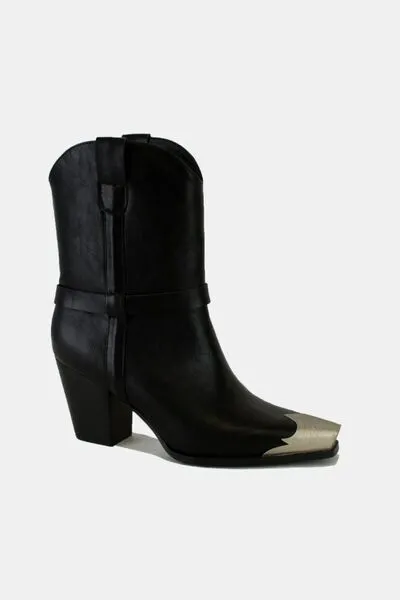 Beast Fashion Faux Leather Metal Toe Ankle Boots sold by The Barefoot Brunette Boutique product image thumbnail 3