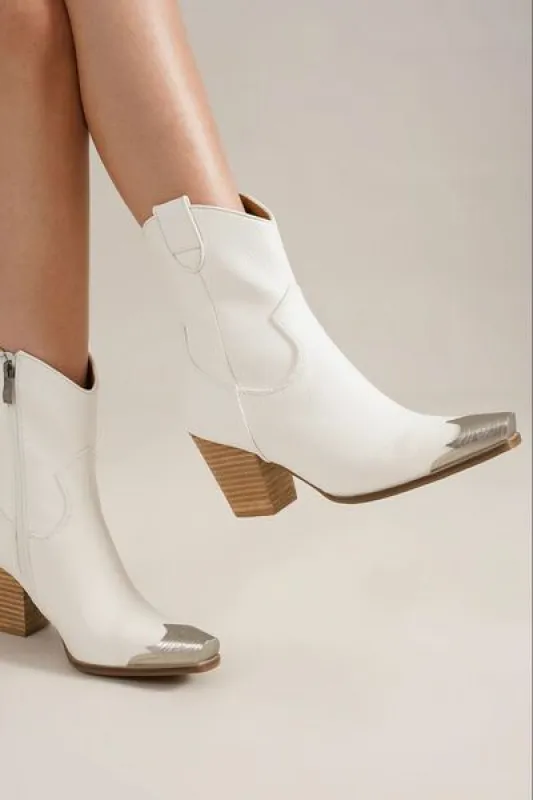 Beast Fashion Faux Leather Block Heel Boots with Side Zippers sold by The Barefoot Brunette Boutique