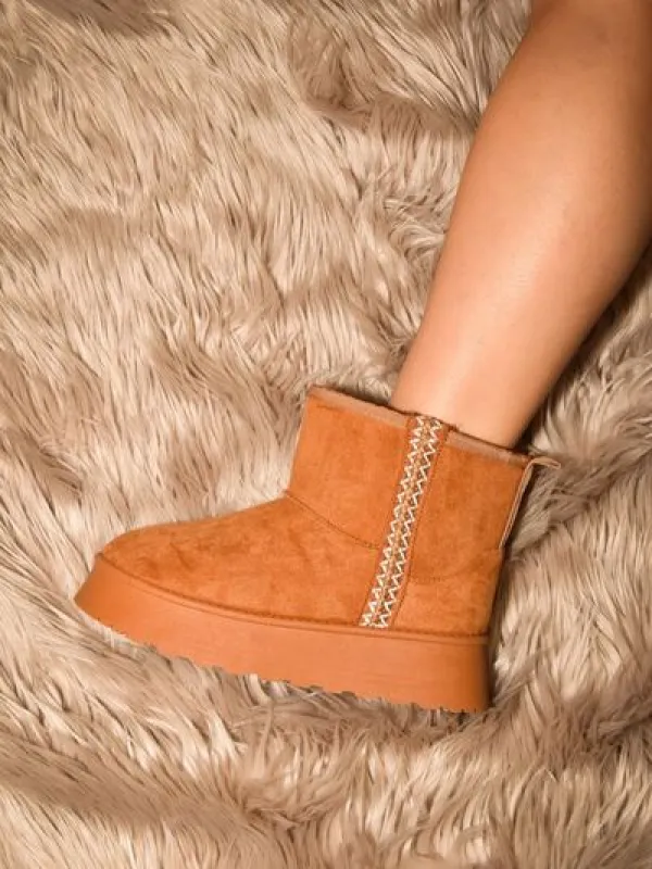 WILD DIVA Round Toe Platform Boots sold by The Barefoot Brunette Boutique