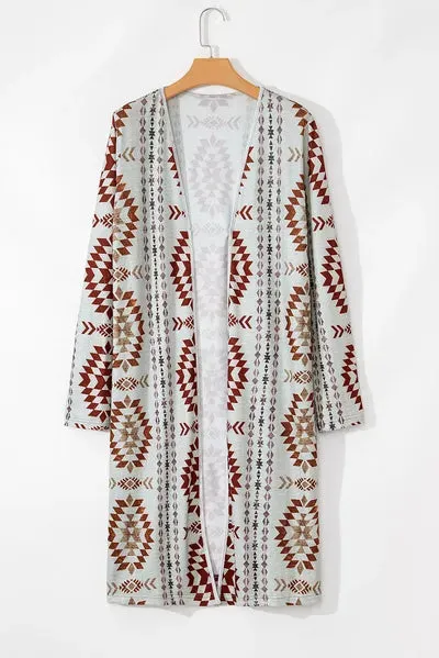 Geometric Open Front Long Sleeve Cover Up sold by The Barefoot Brunette Boutique product image thumbnail 3