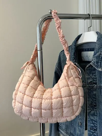 Bubble Texture Ruched Strap Quilted Shoulder Bag sold by The Barefoot Brunette Boutique product image thumbnail 5