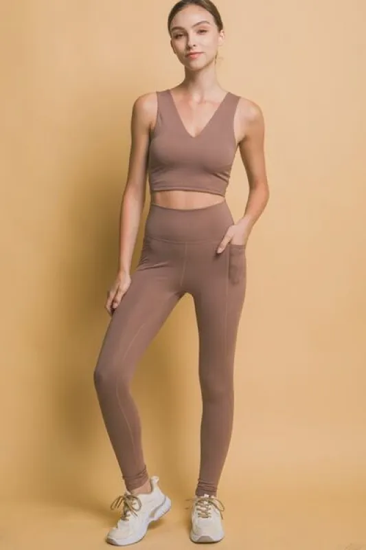Love Tree High Waist Leggings with Side Pockets sold by The Barefoot Brunette Boutique