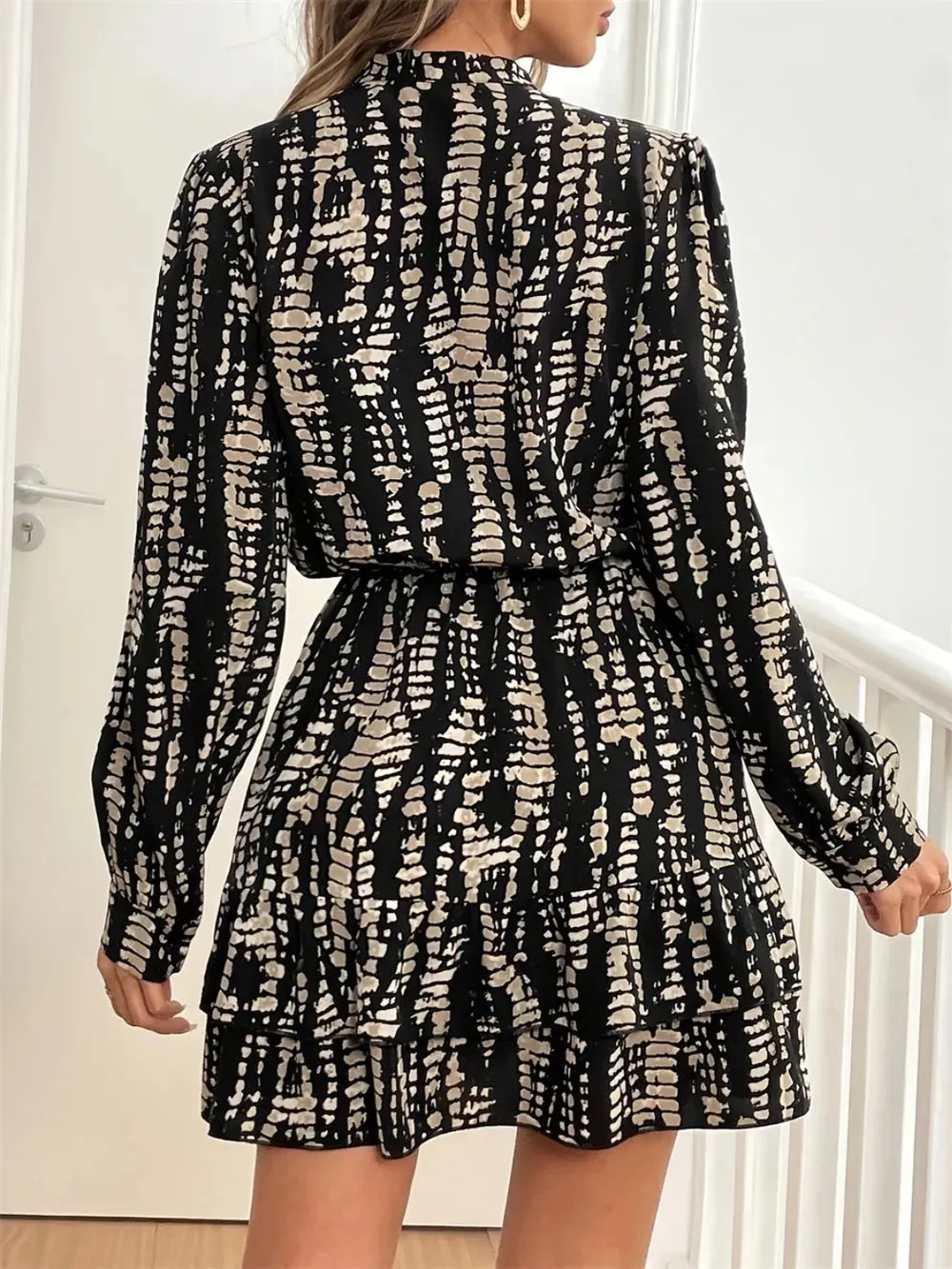 Printed Long Sleeve Mini Dress sold by The Barefoot Brunette Boutique product image thumbnail 2
